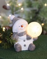 Lighted Terracotta Holiday Snowman