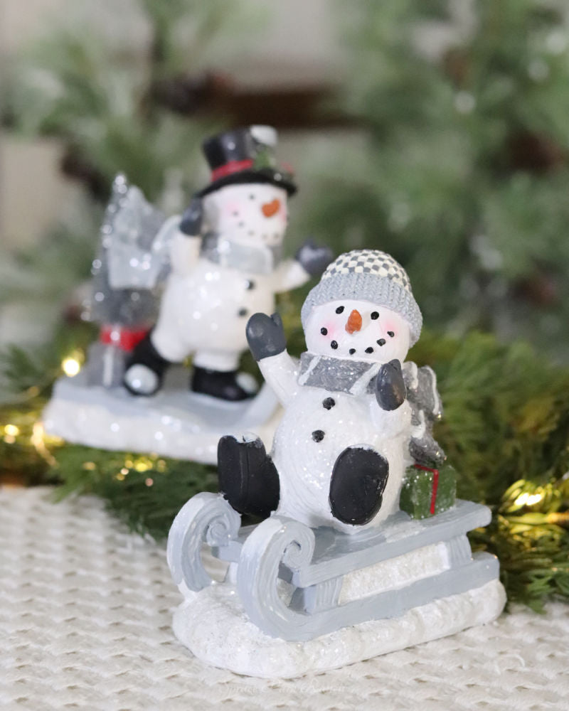 Playful Snowman Figurine