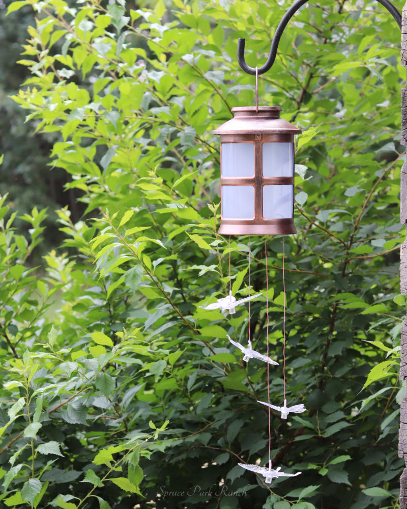 Bronze Butterfly Solar Hanging Lantern