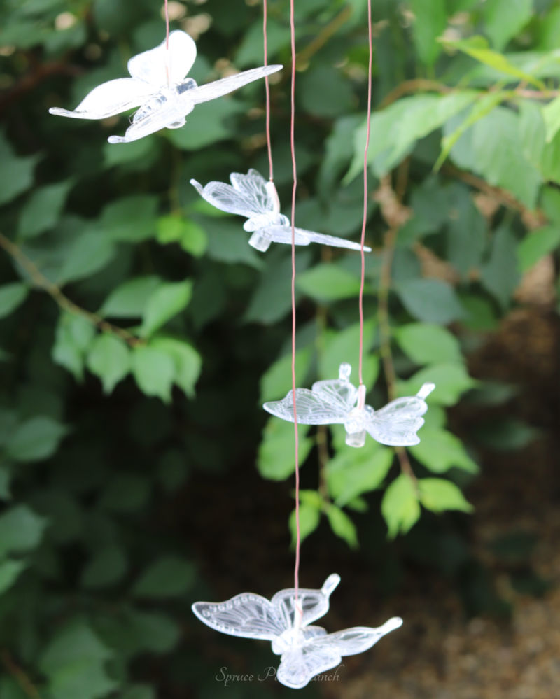 Bronze Butterfly Solar Hanging Lantern