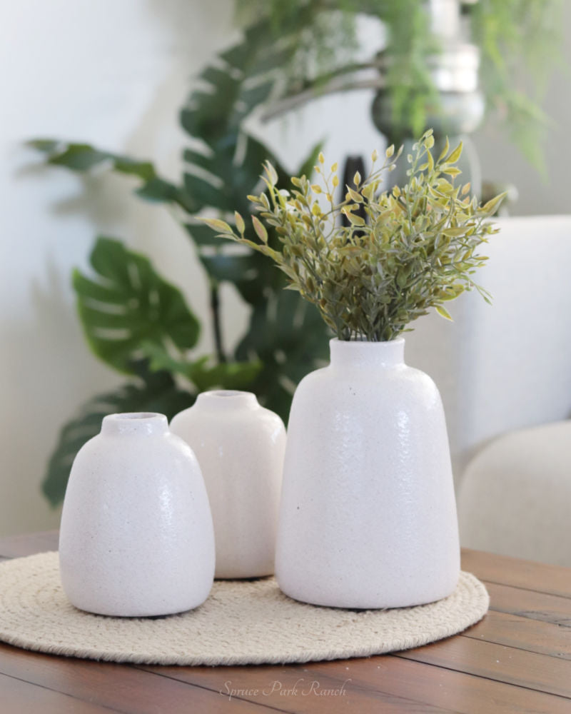 White Stoneware Vase