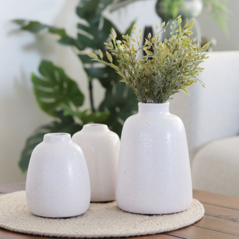 White Stoneware Vase