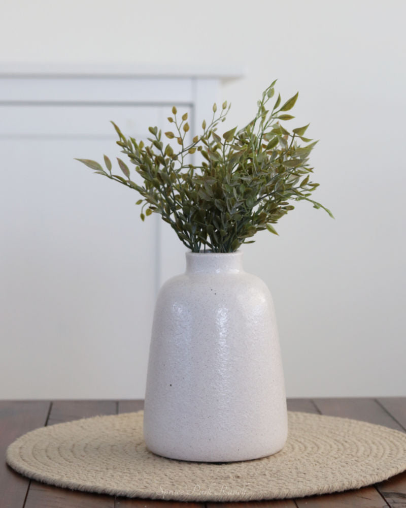 White Stoneware Vase