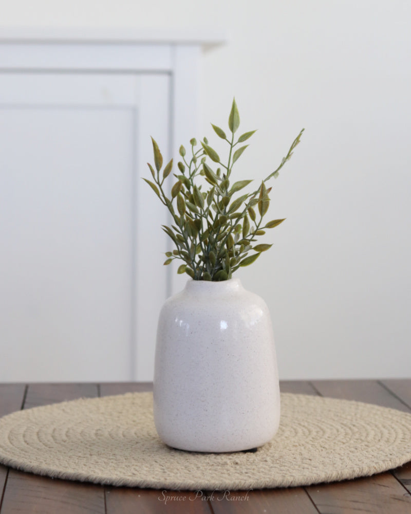 White Stoneware Vase