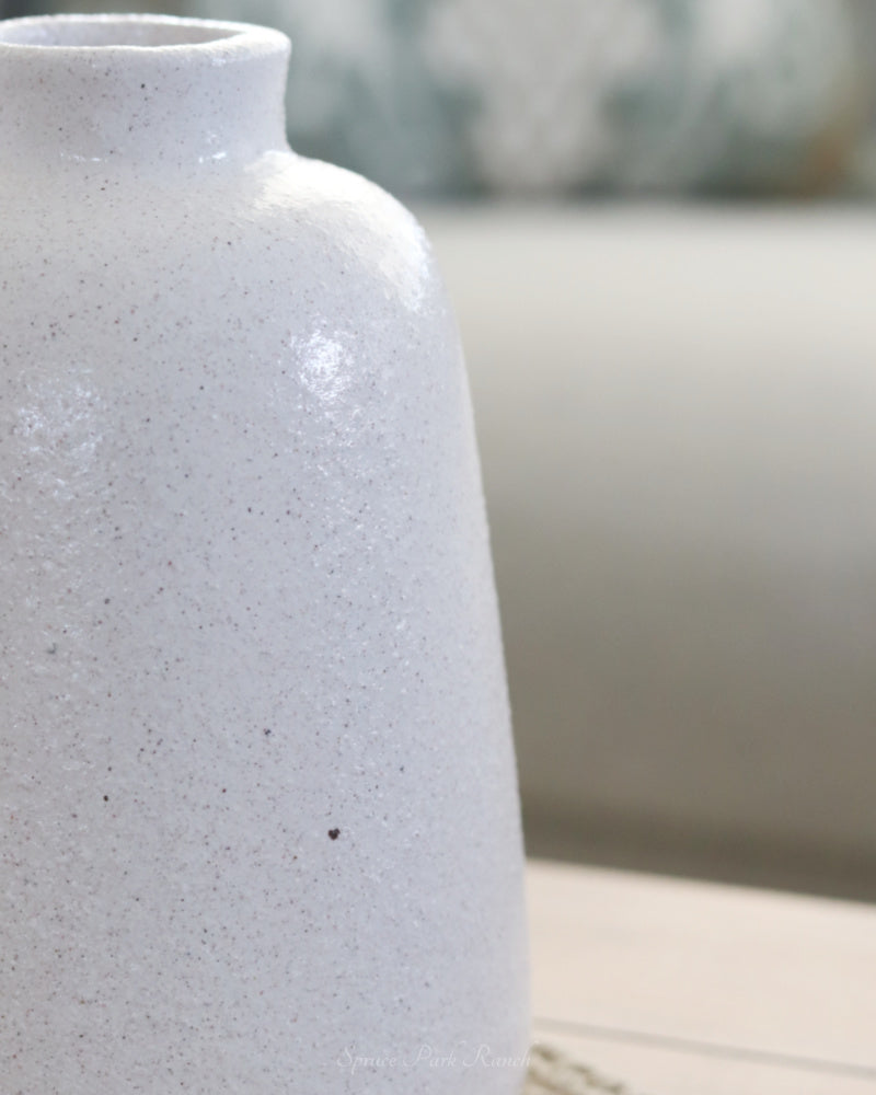 White Stoneware Vase