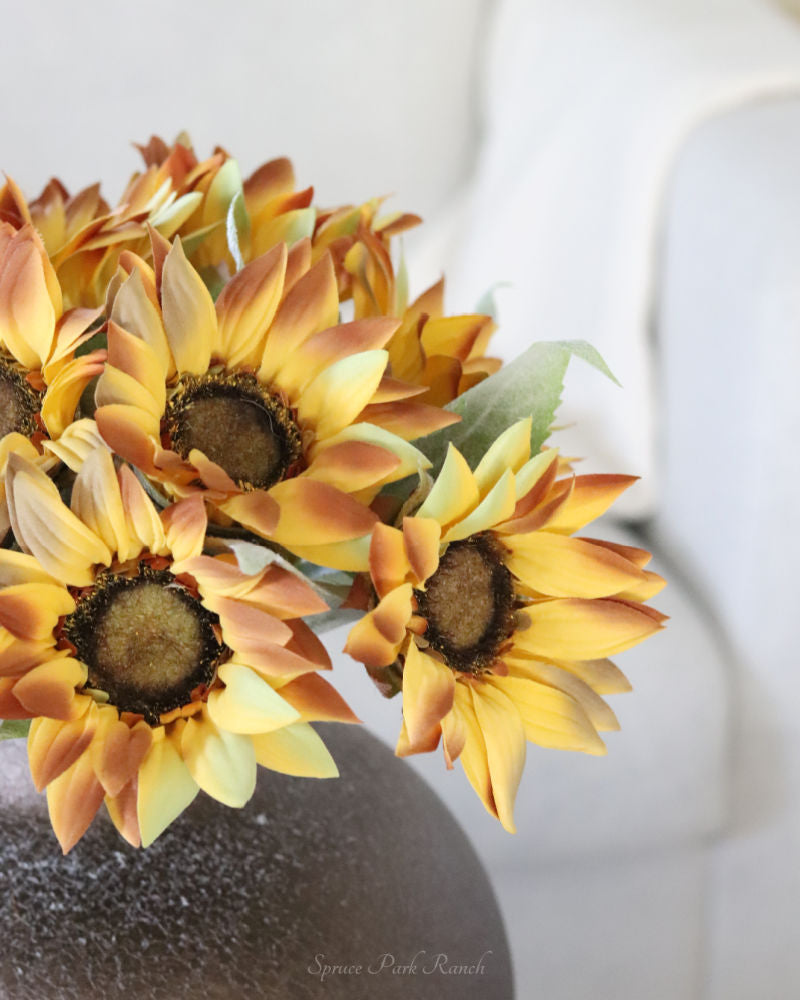 Yellow Sunflower Stem 18"