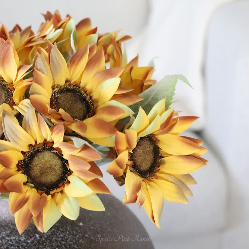 Yellow Sunflower Stem 18"