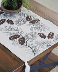 Pinecone Tassel Table Runner 72"