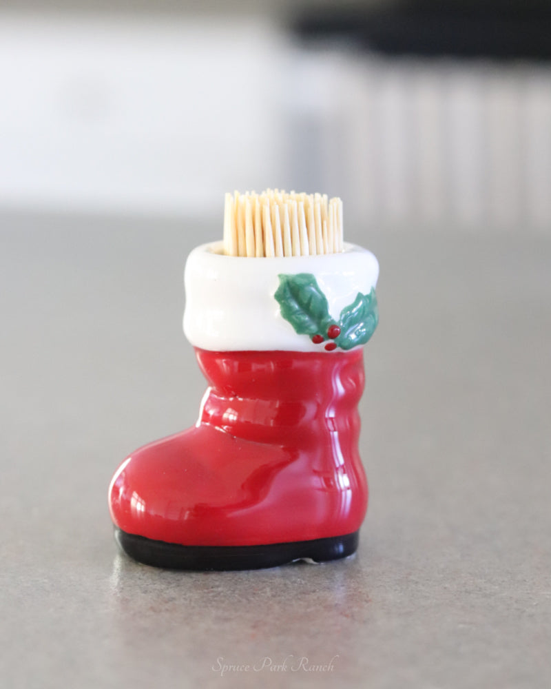 Santa Boot Toothpick Holder