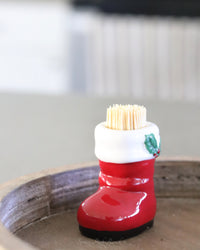 Santa Boot Toothpick Holder