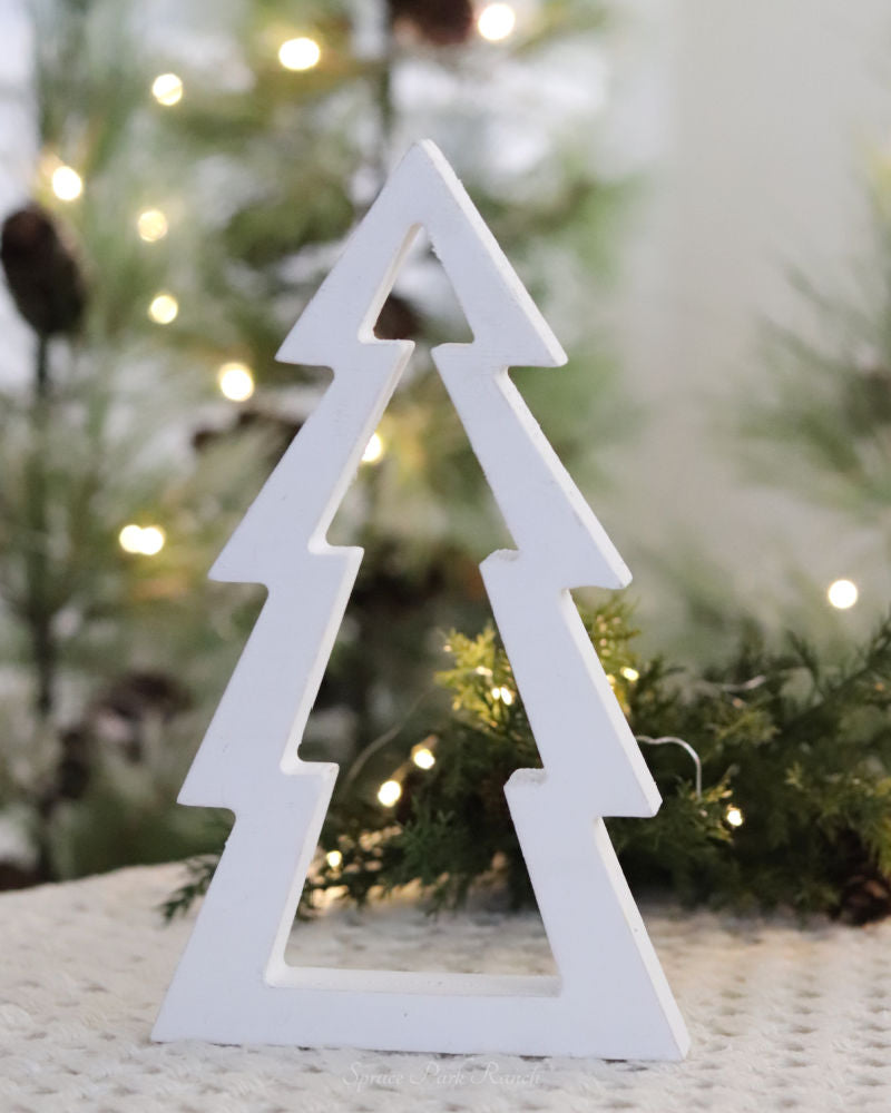 White Wood Tree Cutout