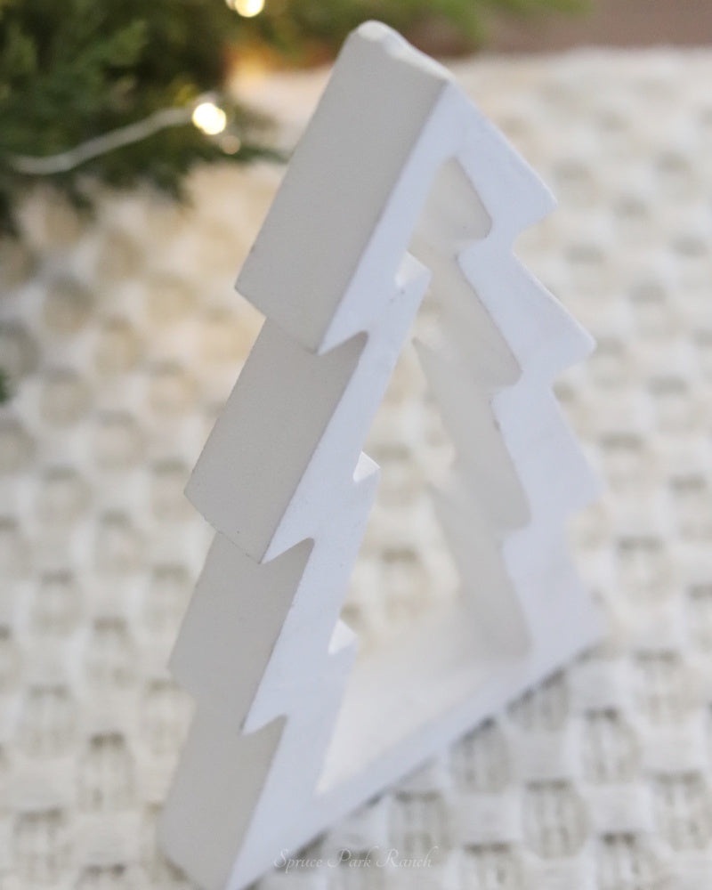 White Wood Tree Cutout