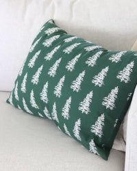 Pine Tree Green Lumbar Pillow