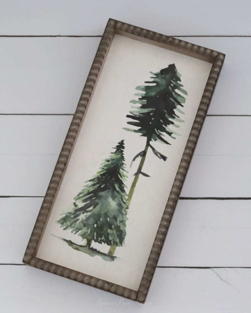 Winter Tree Beaded Frame Wall Art