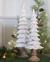 White Resin Pedestal Christmas Tree