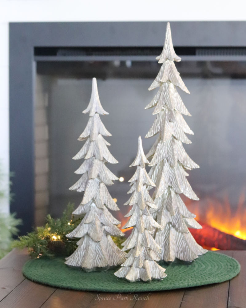 Gold Brushed Resin Christmas Tree