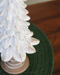 White Resin Pedestal Christmas Tree