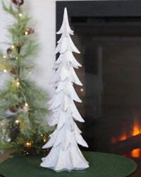 White Aged Resin Christmas Tree