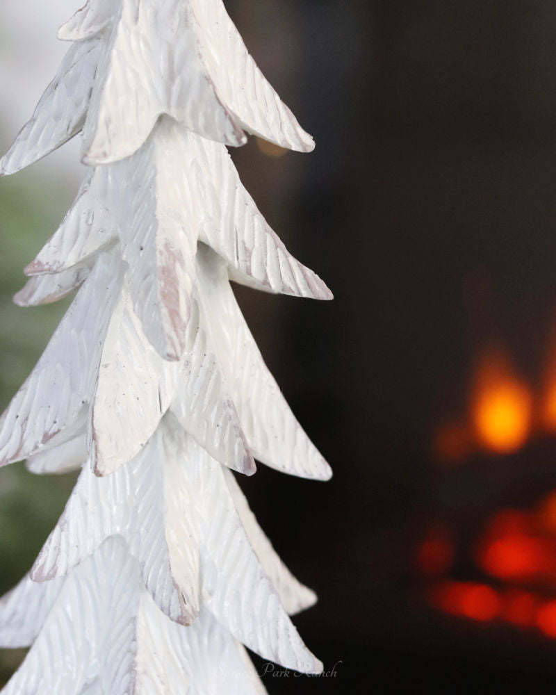 White Aged Resin Christmas Tree