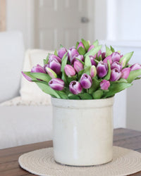 Tulip Bundle Lavender Flower and Bud Real Touch 12"