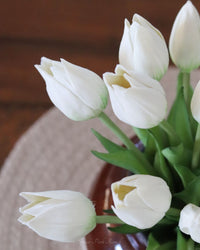 Mini Wild Tulip Bundle White Real Touch 10"