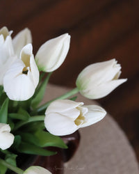 Mini Wild Tulip Bundle White Real Touch 10"