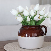 Mini Wild Tulip Bundle White Real Touch 10"