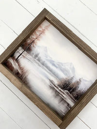 Winter Mountain Vintage Print