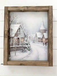 Winter Village Vintage Print