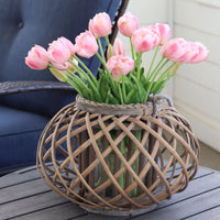 Tulip UV Resistant Pink Real Touch Bundle 15"