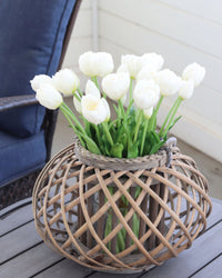 Tulip UV Resistant White Real Touch Bundle 15"