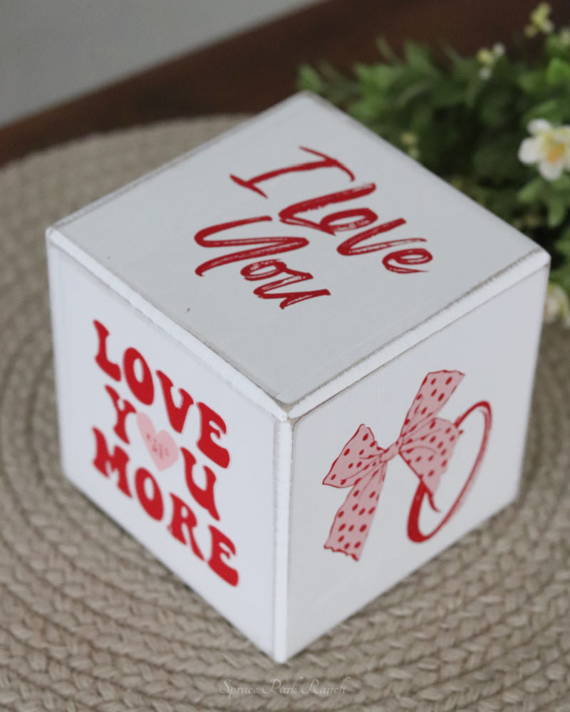 Valentine's Decorative Wood Cube