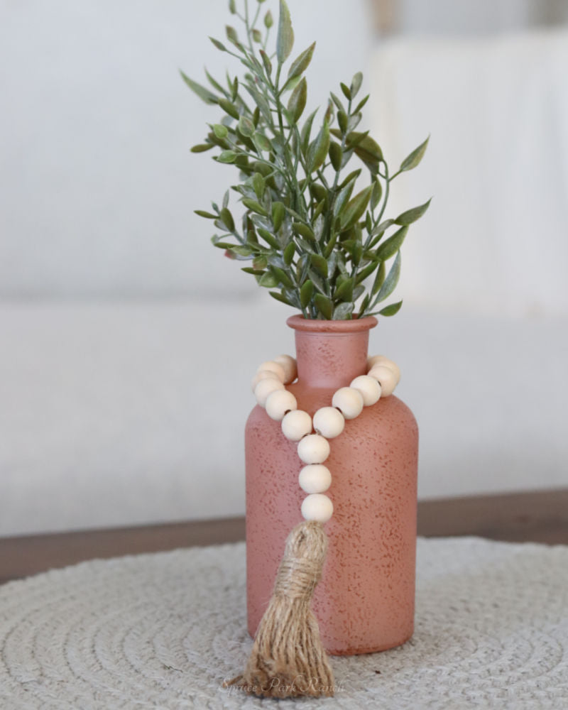 Apricot Breeze Glass Jar With Beads Small