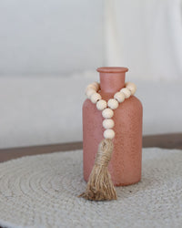 Apricot Breeze Glass Jar With Beads Small