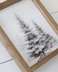 Winter Tree Vintage Print