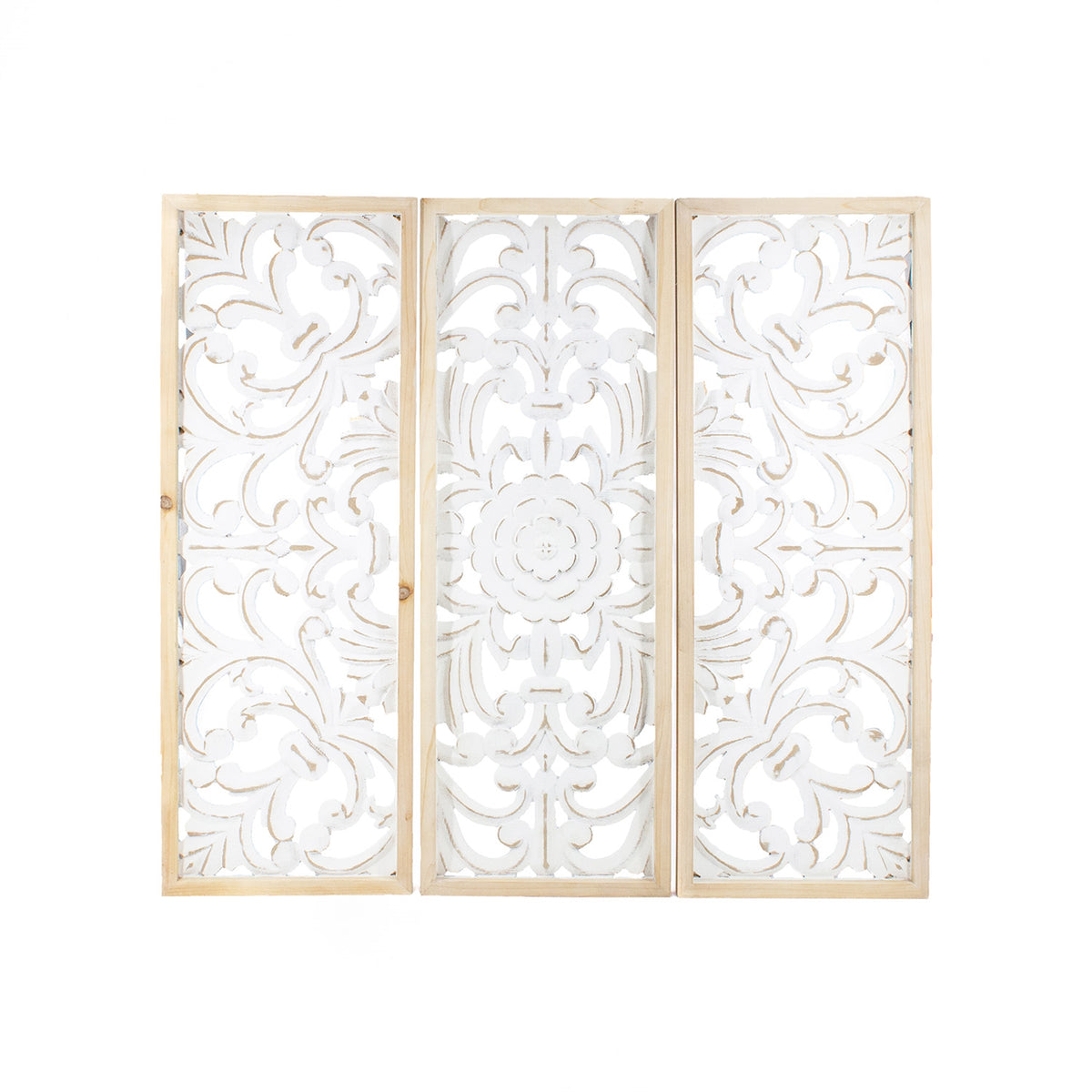 White Art Nouveau Wall Hangers Set of 3