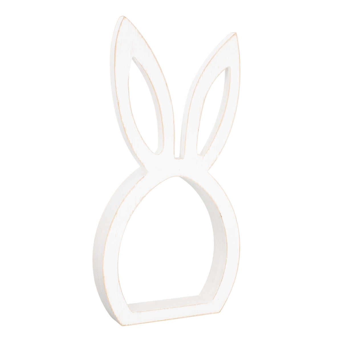 White Wood Bunny Head Cutout