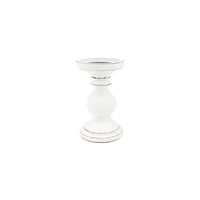 Mango Wood Candle Holder White