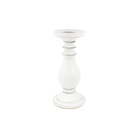 Mango Wood Candle Holder White