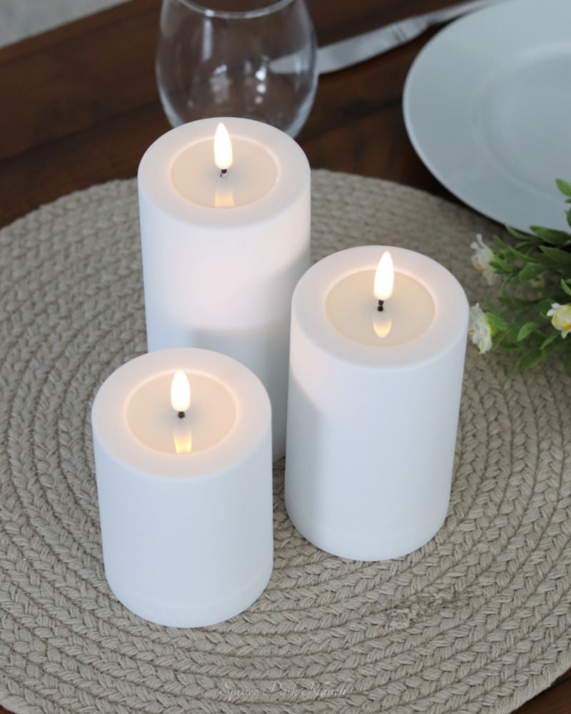 Deluxe Home White Outdoor LED Candles