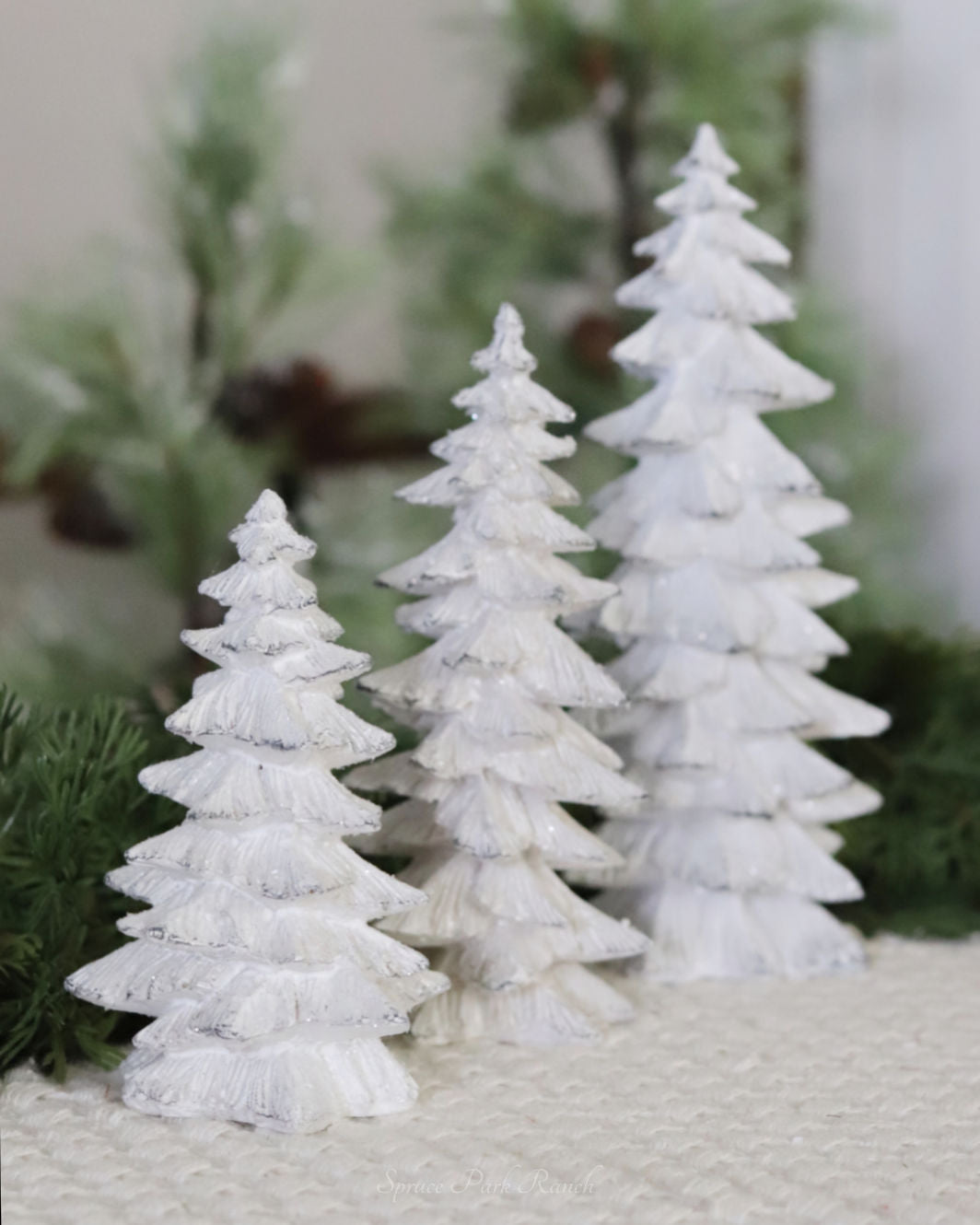 White Resin Glitter Tree