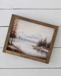 Winter Mountain Vintage Print