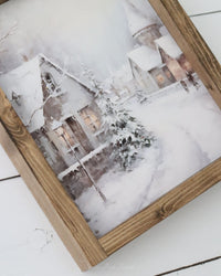 Winter Village Vintage Print