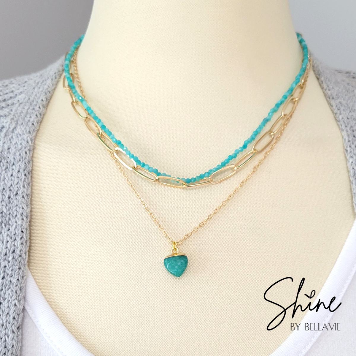 Amazonite Necklace Trio