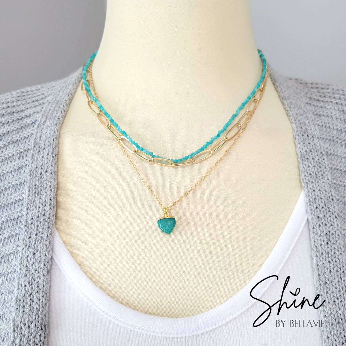 Amazonite Necklace Trio