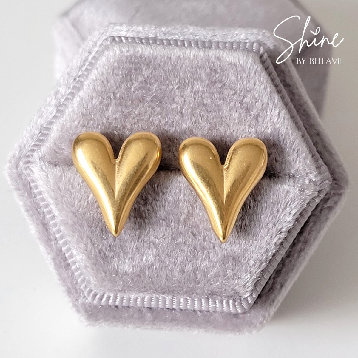 Caira Heart Stud Earrings