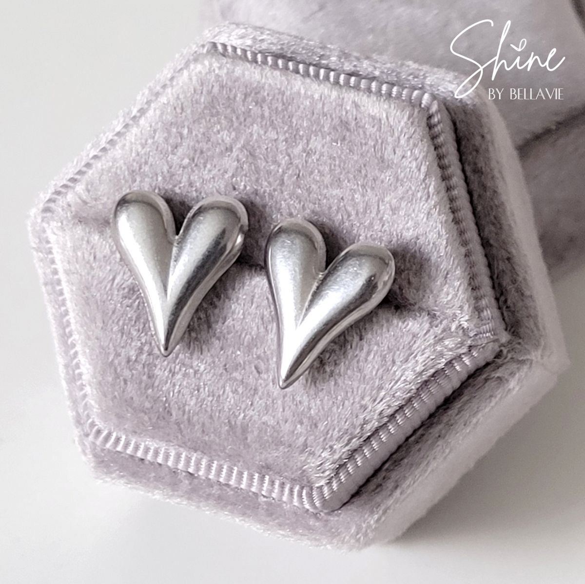 Caira Heart Stud Earrings