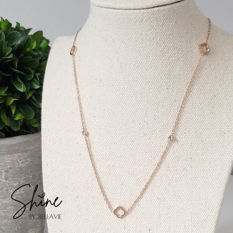 Chiara Quatrefoil Station Necklace