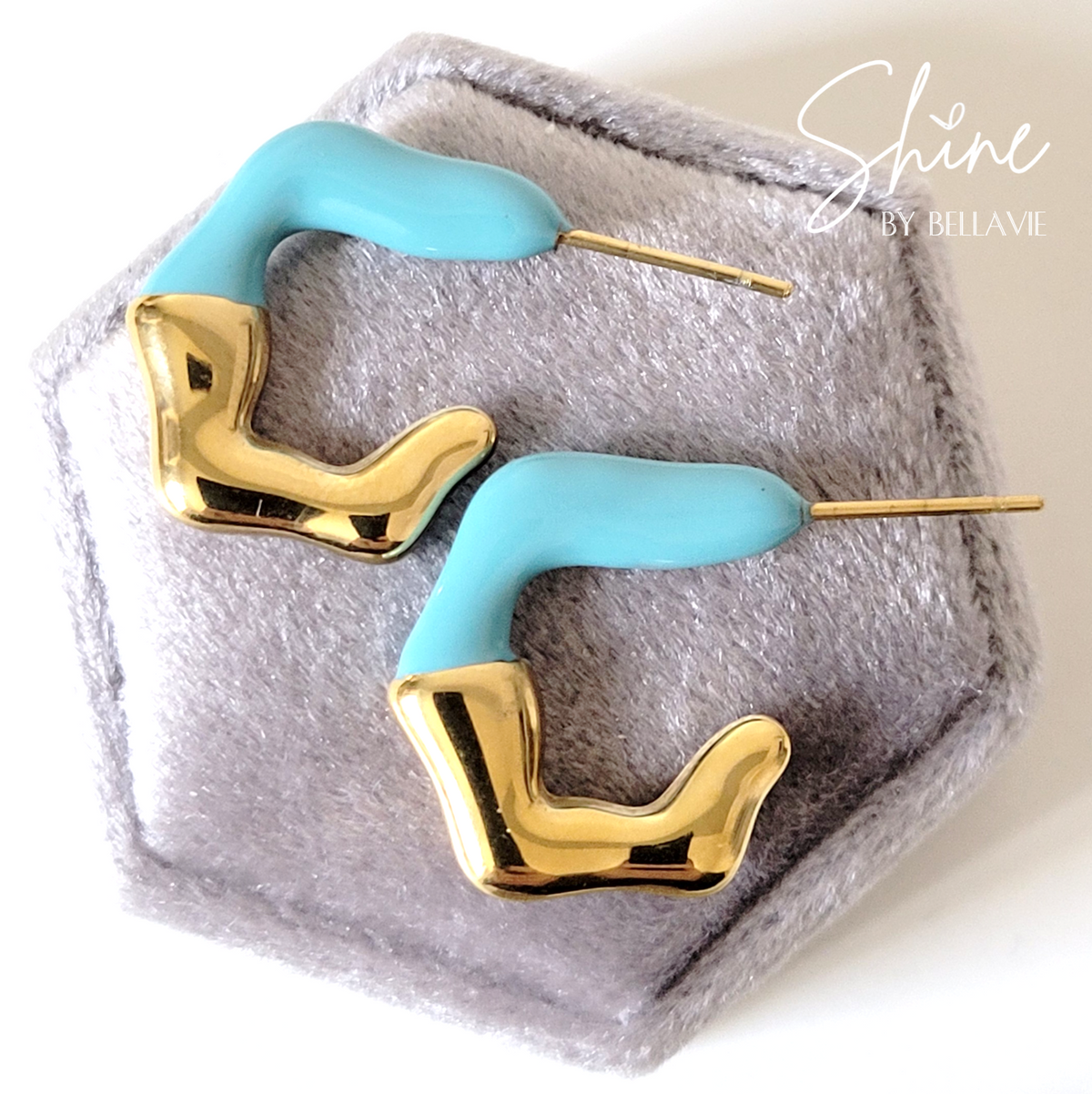 Chloe Enamel Hoop Earrings