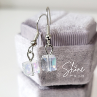 Cube Crystal Drop Earrings